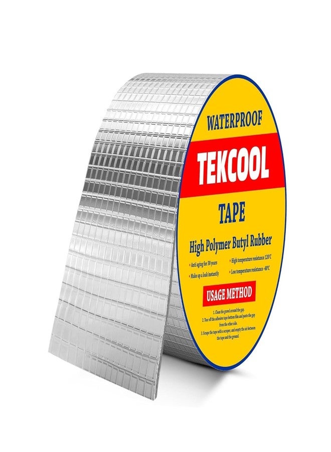 TEKCOOL شريط لاصق قوي للغاية مقاوم للماء من TEKCOOL لإصلاح دائم من الألومنيوم والبوتيل ورقائق المطاط، مناسب لتسربات الأسقف، والتشققات السطحية، وفجوات عتبات النوافذ، وسد القوارب، وتجديد المنازل (5 سم × 5 م (عبوة من قطعتين)). - Image 5